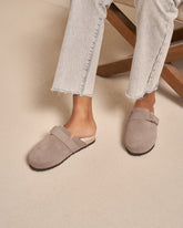 Suede With Faux Fur Clog Mules |
