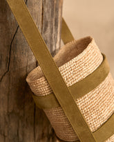 Raffia With Suede Bucket |