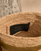 Raffia With Suede Bucket |