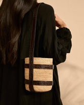 Raffia With Leather Bucket |