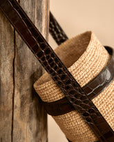Raffia With Leather Bucket |