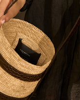 Raffia With Leather Bucket |