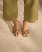 Sophie Suede Knot Mule Heels |