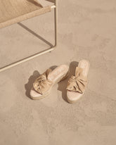 Soft Suede Platforms With Knot |