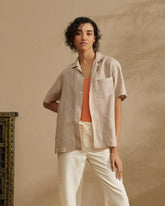 Washed Linen Havana Camp-Collar Shirt |