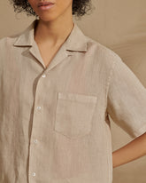 Washed Linen Havana Camp-Collar Shirt |