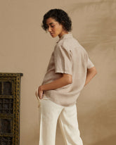 Washed Linen Havana<br />Camp-Collar Shirt - Women’s Tops & Shirts | 