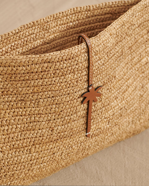 Raffia Clutch Bag - Tan – Chel Bella