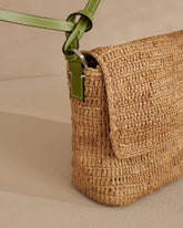 Raffia & Leather Summer Night Bag Medium |