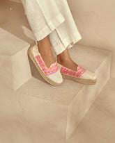 Raffia Stripes Double Sole Espadrilles |