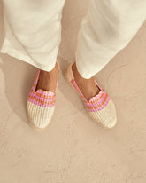 Raffia Stripes Double Sole Espadrilles |