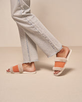 Suede With Faux Fur Flat Sandals |