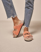 Suede With Faux Fur Nordic Sandals |