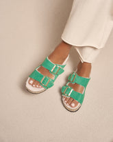 Suede With Faux Fur Nordic Sandals |