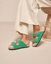 Suede With Faux Fur Nordic Sandals |