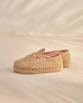 Raffia Stripes Double Sole Espadrilles |