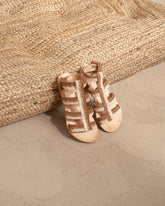 Raffia Stripes & Leather<br />Gladiator Sandals - Women’s Sandals | 
