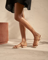 Leather and Jute Two Bands Sandals |