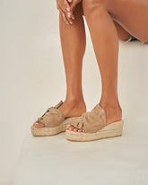 Soft Suede Platforms With Knot |