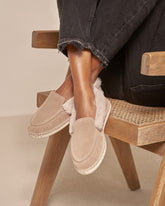 Suede With Faux Fur Loafers Espadrilles - Scarpe | 