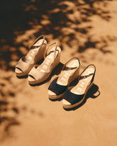 Espadrillas con Zeppa in Pelle Scamosciata con  Cinturino | 