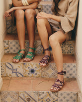 Sandali Eva in Cotone con Laccetti Bandana | 