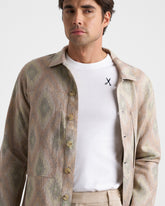 Linen With Embroidery Navajo Print Overjacket - Luca Rubinacci x Manebí|Total Look | 