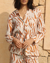 Printed Linen Natal Shirt - Collezione Donna | 