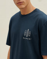 Jersey L. A. T-Shirt - Night Blue And Off White Surf Logo | 