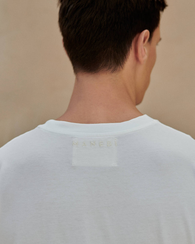 Jersey L. A. T-Shirt - Embroidered - Off White and Back Logo Embroidery