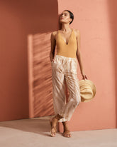 Printed Cotton Silk Voile<br />Belem Trousers | 