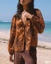 Printed Linen Cancun Shirt - Women’s Clothing | 