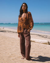 Printed Linen Cancun Shirt - Women’s NEW CLOTHING | 
