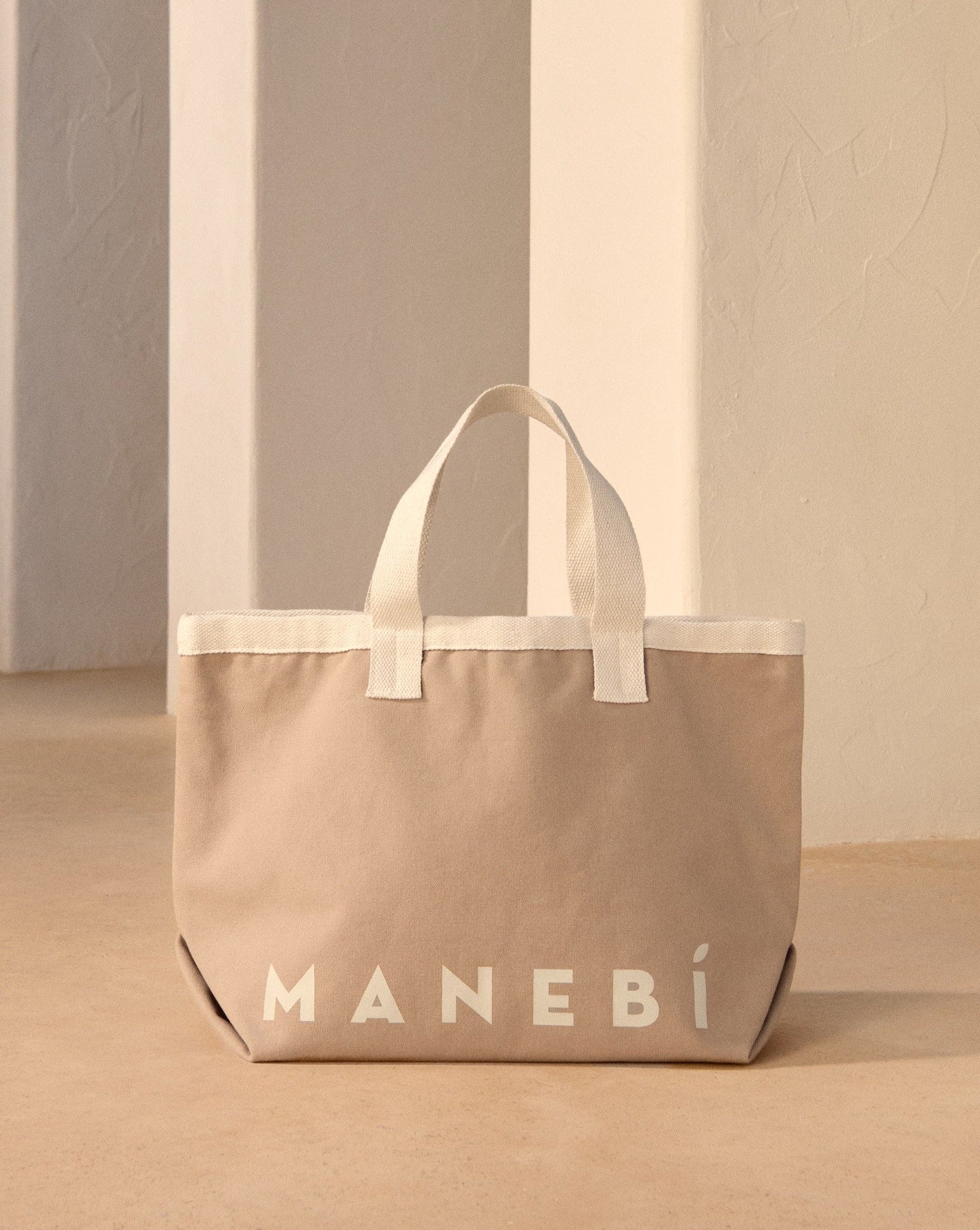 Manebí Canvas California Tote Bag - Desert With Ecru Logo