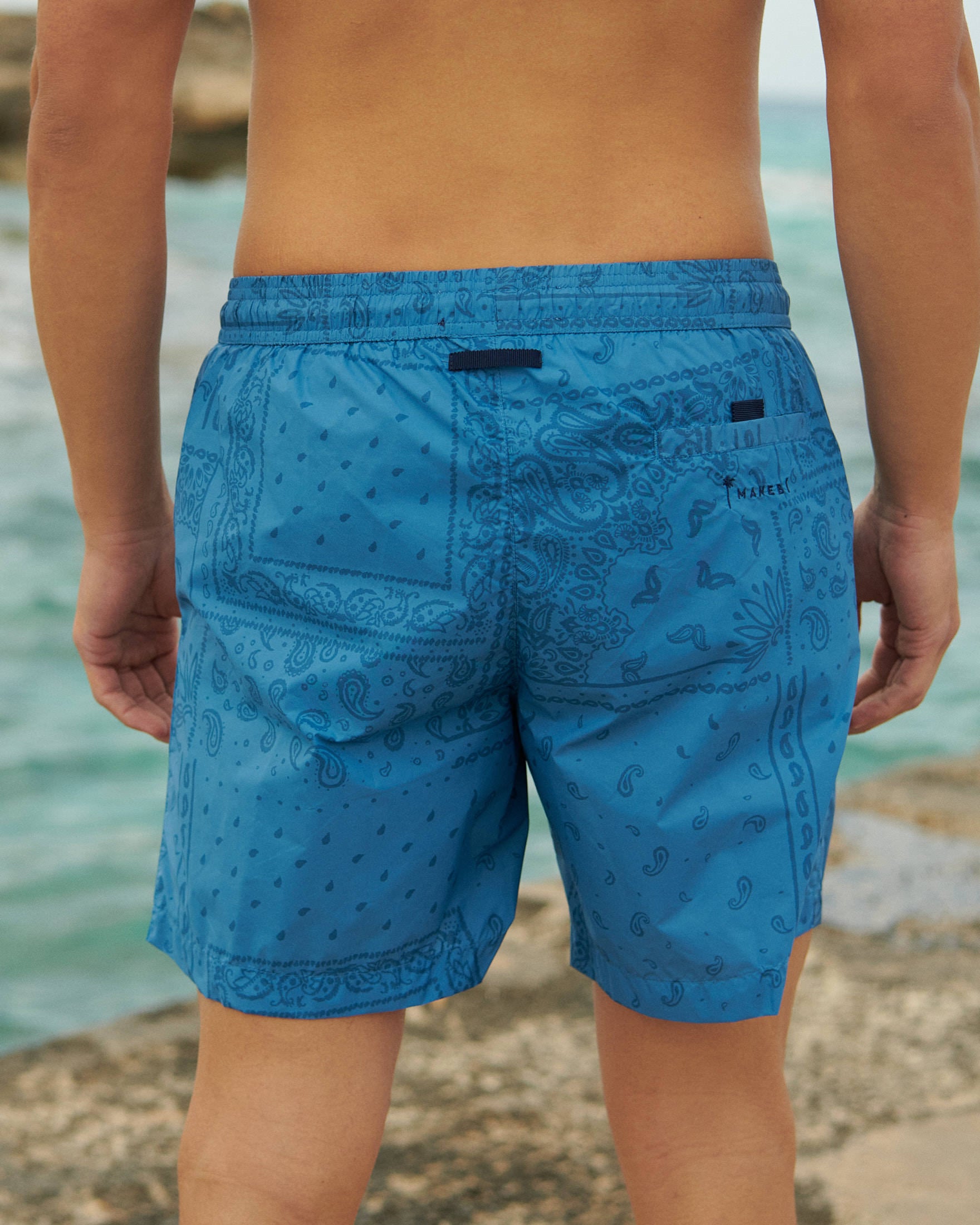 Swim Shorts - Printed Recycled Ultra Light - Indigo Navy Bandana Patchwork