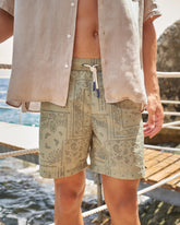 Printed Bandana Patchwork Swim Shorts - Black Friday|Costumi Uomo | 