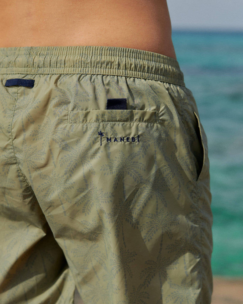 Swim Shorts - Printed Recycled Ultra Light - Kaki Palms