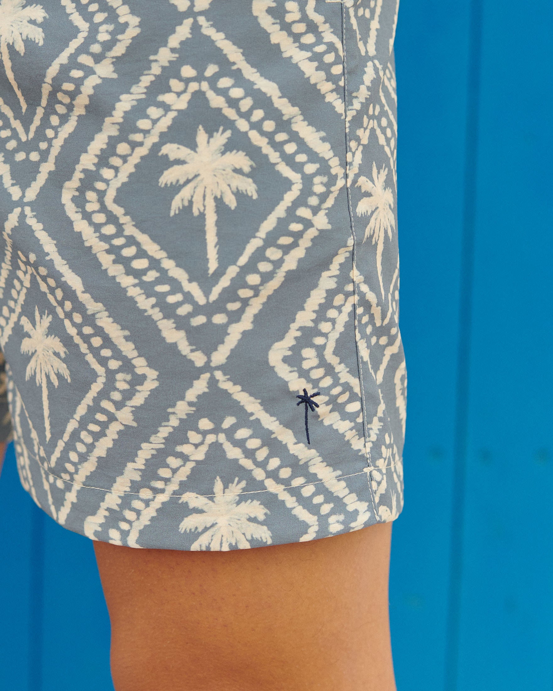 Printed Swim Shorts - Ethnic Palm - Indigo