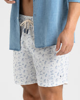 Printed Nylon Swim Shorts - B89PM - Eggnogg Tropical Toile | 