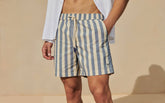 Printed Macro Stripes Swim Shorts - Summer Holiday Promo | 