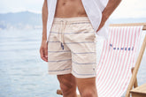 Printed Mini Stripes Swim Shorts - Fall/Winter Sale|Men's Swimwear | 