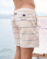 Printed Mini Stripes Swim Shorts - Black Friday|Costumi Uomo | 