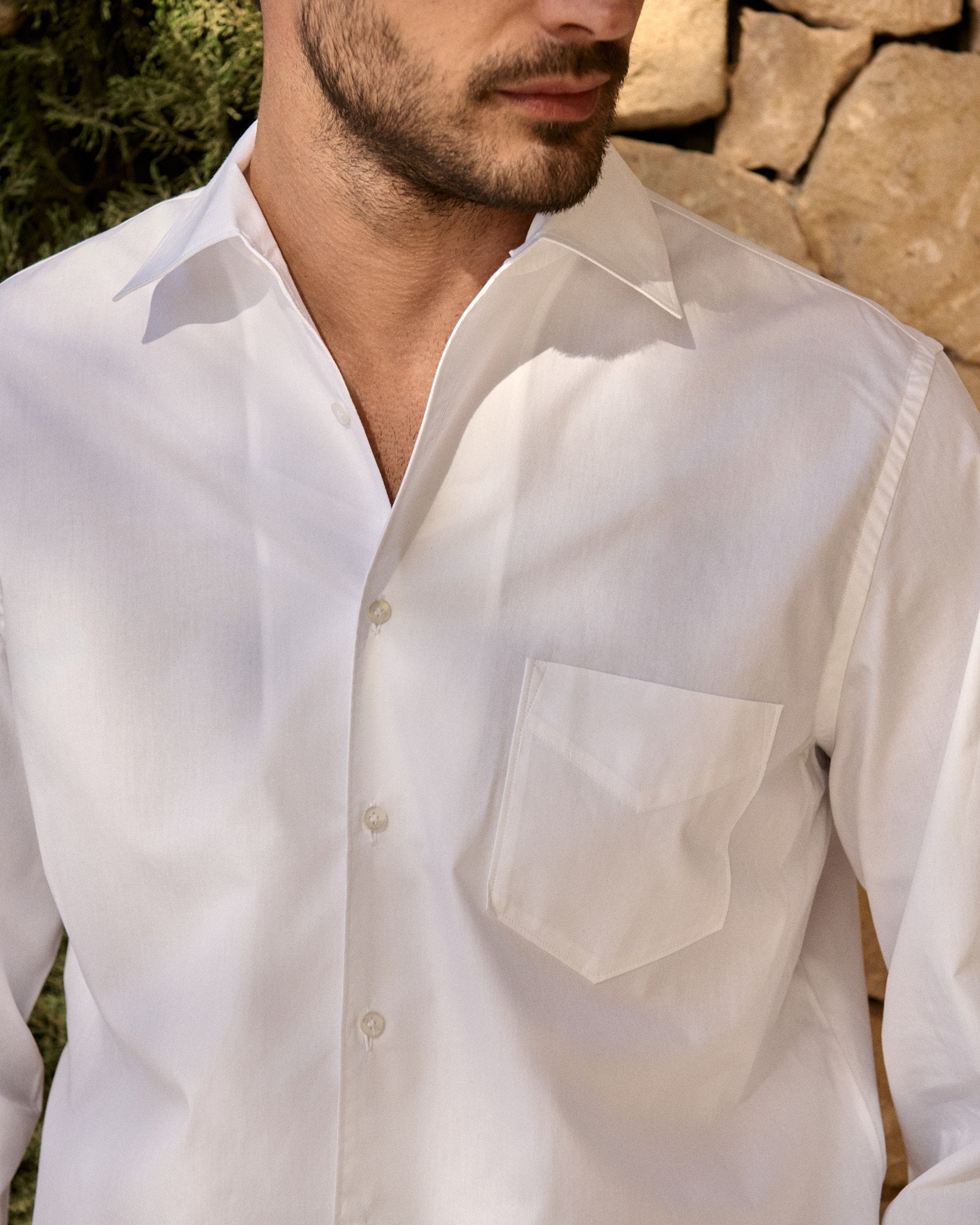 Manebí Poplin Panama Shirt - Off White