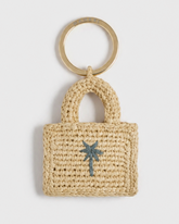 Natural Raffia Nano Sunset Charm Keyring - Bags & Accessories | 