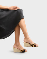 Calf Hair Mule Wedge Espadrilles - Women's Shoes | 