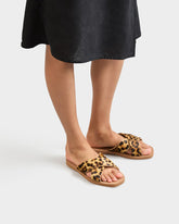 Eva And Calf Hair Crossed Bands Sandals - Swim Sandals | 