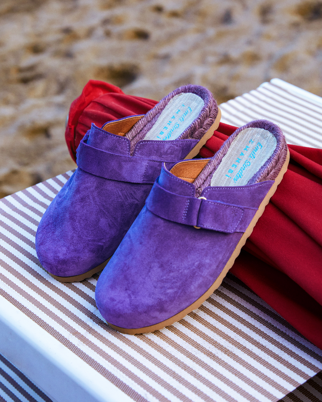 Suede Clog Mules - Tone on Tone - Summer Purple