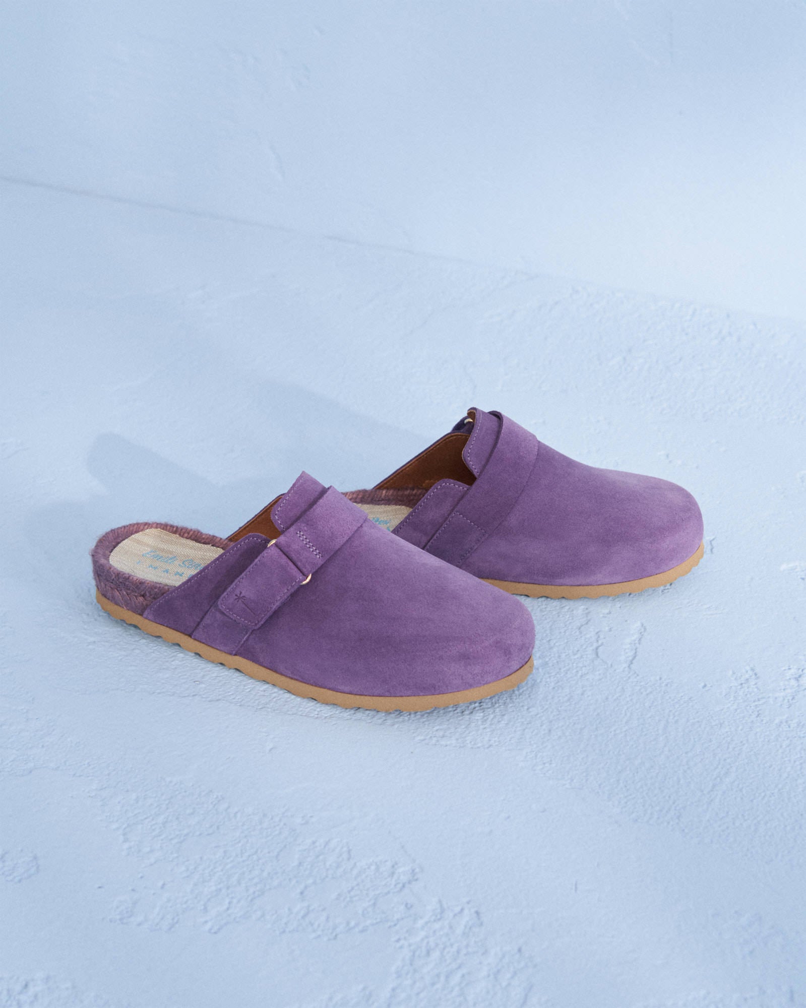 Suede Clog Mules - Tone on Tone - Summer Purple