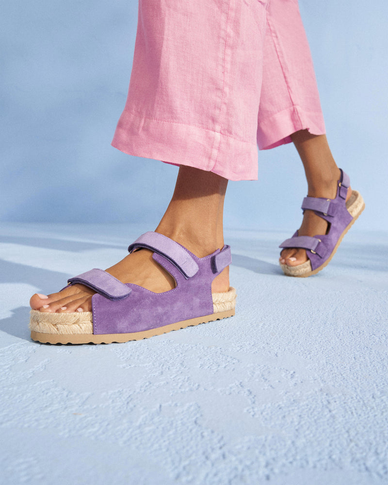 Suede Trekking Sandals - Lavander and Summer Purple