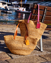 Raffia and Brown Leather<br />Basket Bag Weaving - Emili Sindlev x Manebí | 
